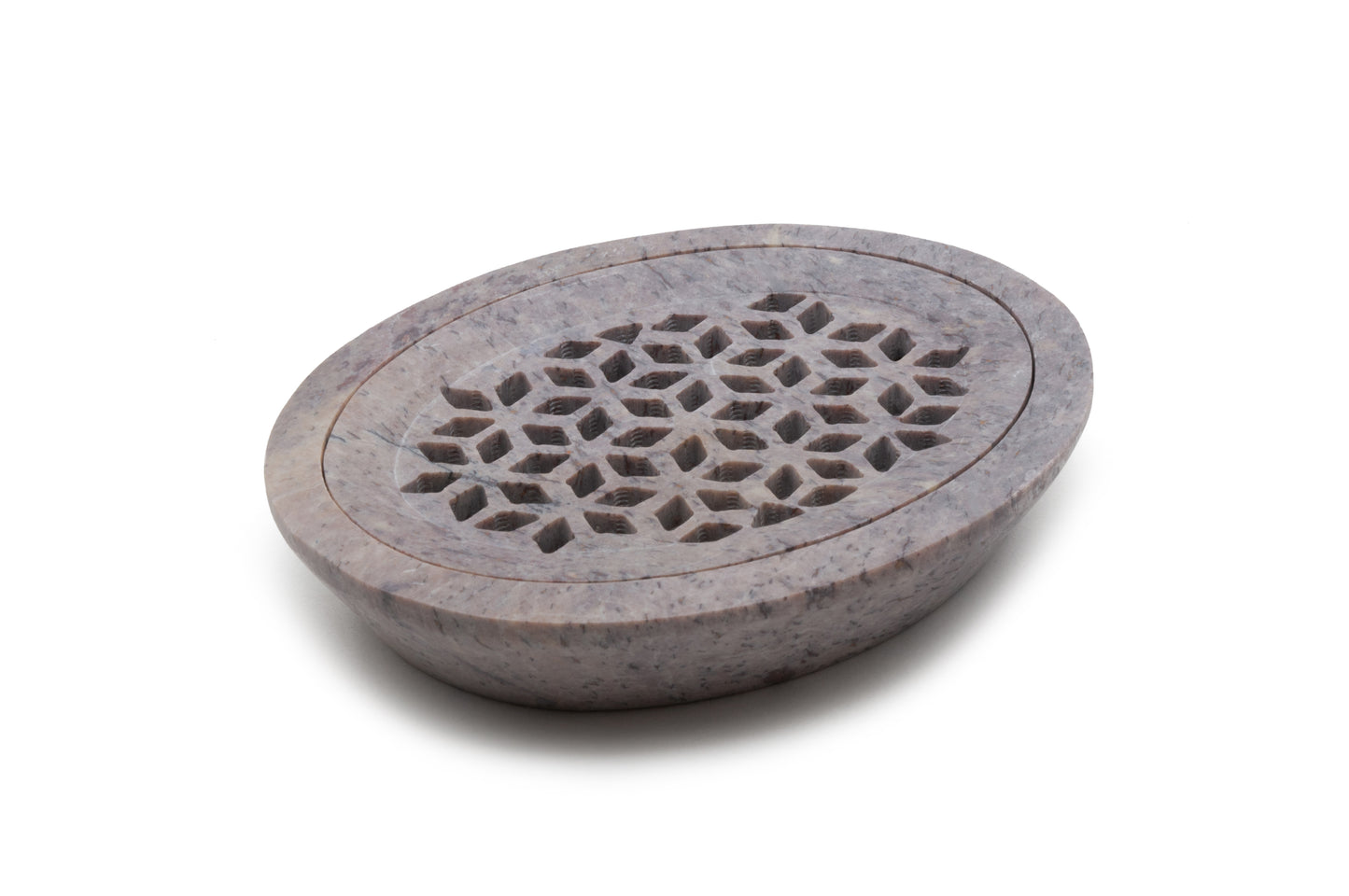 Oval - Carved Stonesoap Soap Dish